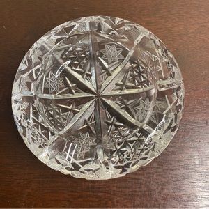 Vintage Cut Crystal Heavyweight (1lb 6oz) Ashtray Octogram/star Design